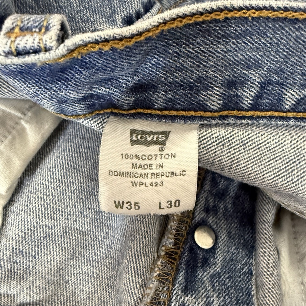 Levi's VTG Jeans Mens 35x30 Fits 33x27 Blue 501 Straight Button Fly 90s - Picture 16 of 16